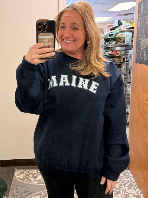 Maine Navy Crew Neck Sweatshirt Maine Navy Crew Neck Sweatshirt