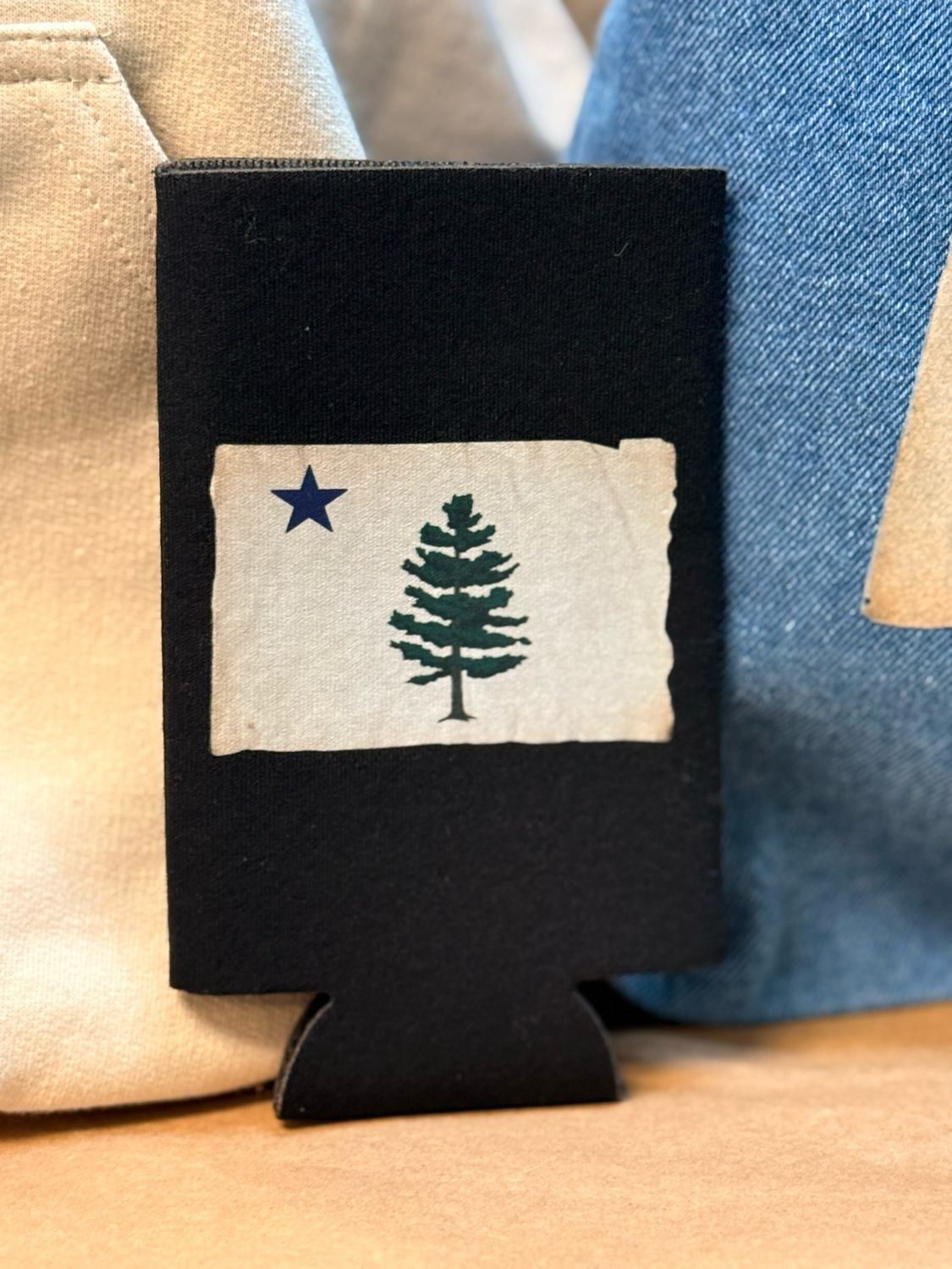 Maine Flag Pine Tall Koozie Can Cooler
