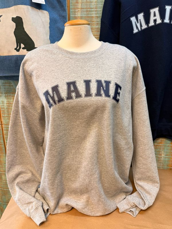 Maine Grey Crew Neck Sweatshirt Maine Grey Crew Neck Sweatshirt