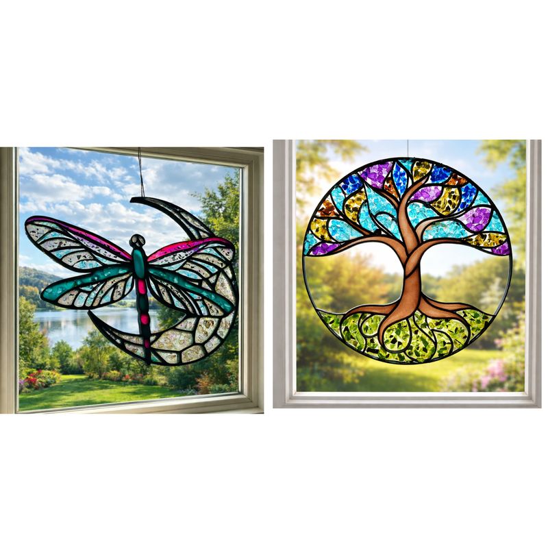 Private Tree of Life or Dragonfly Suncatcher Pour and Sip