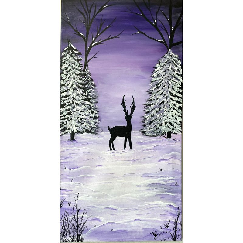 Winter Deer Paint and Sip