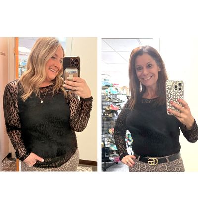 Black Leopard Sheer Mesh Top