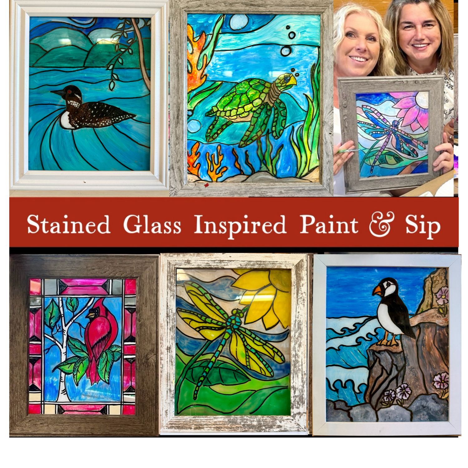 Painted "Stained Glass" Paint and Sip March 21st