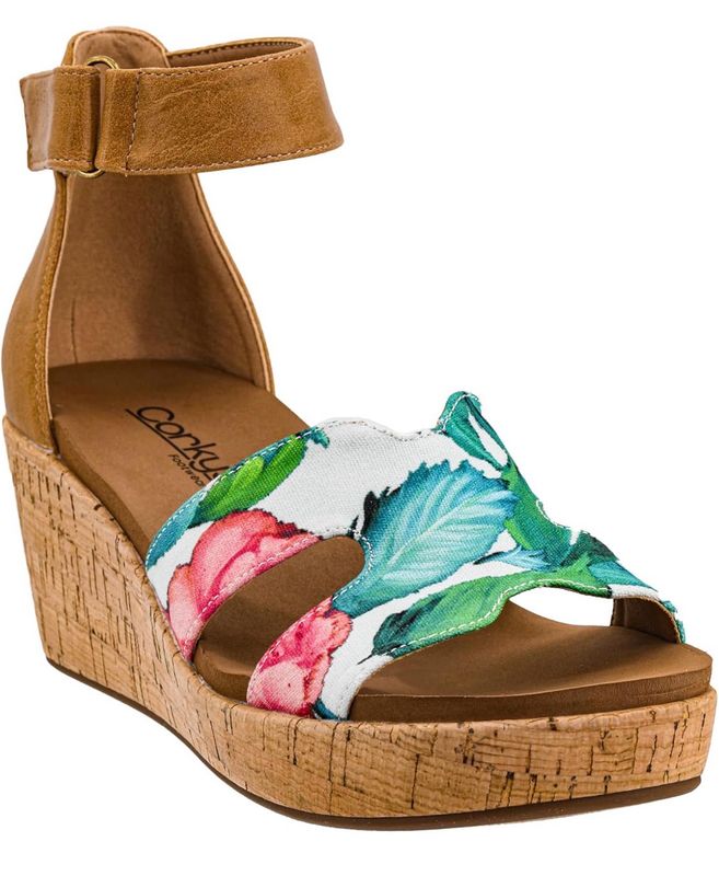 Corky's Rom Com White Floral Wedge Sandals Corky's Rom Com White Floral Wedge Sandals