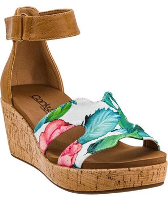 Corky's Rom Com White Floral Wedge Sandals
