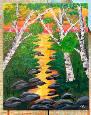Sunset Stream Paint and Sip