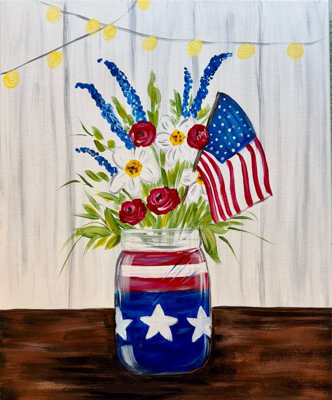 The Red, White & Blue Paint and Sip FUNdraiser for BRAVO Company 3-172 Soldier Family Readiness Group