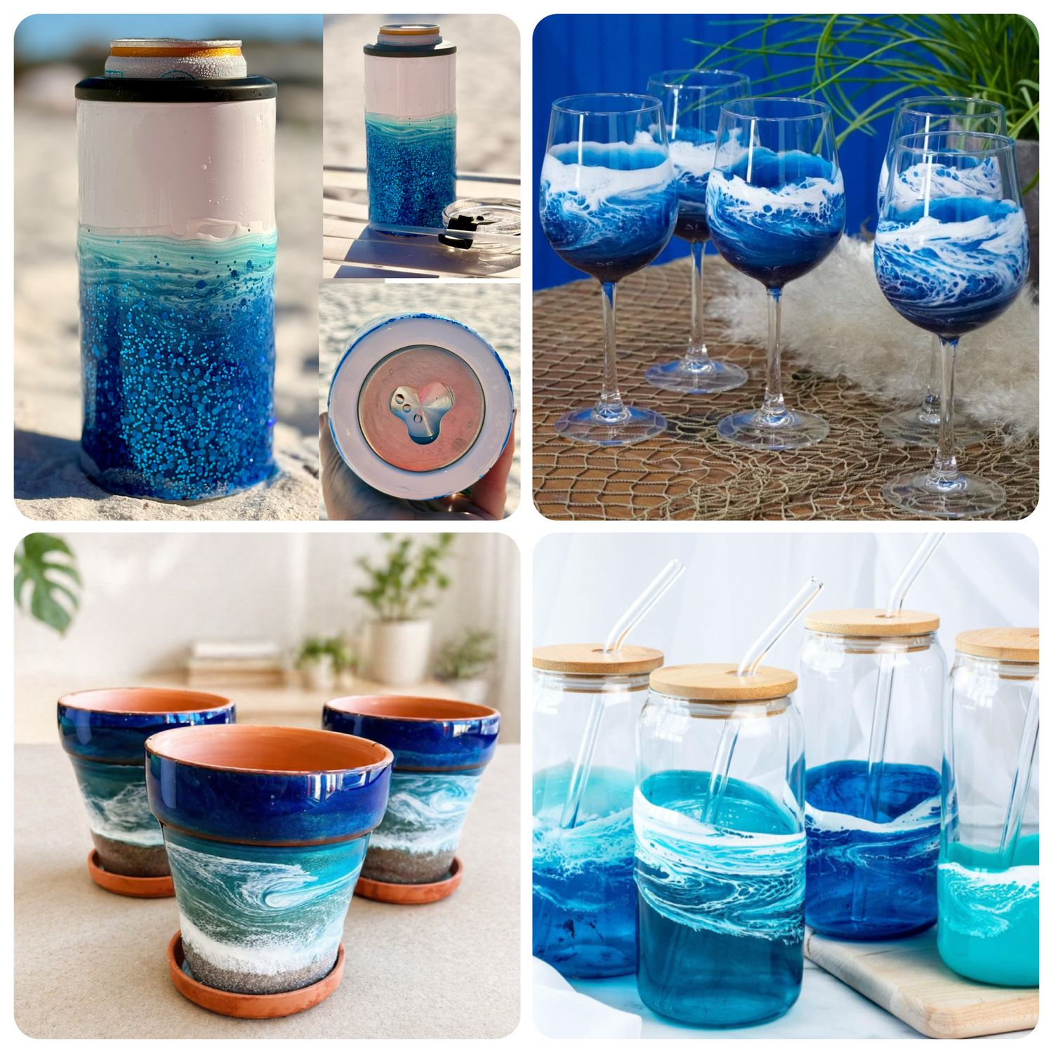 Spin Class! Beach Wave Resin Tumblers, Pots and Glassware