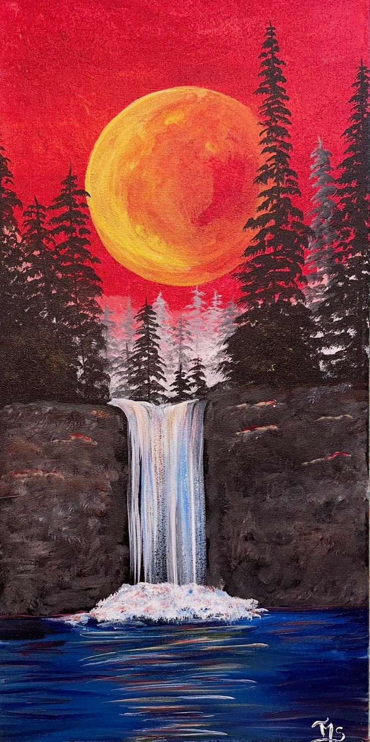 Waterfall Sunset Paint and Sip