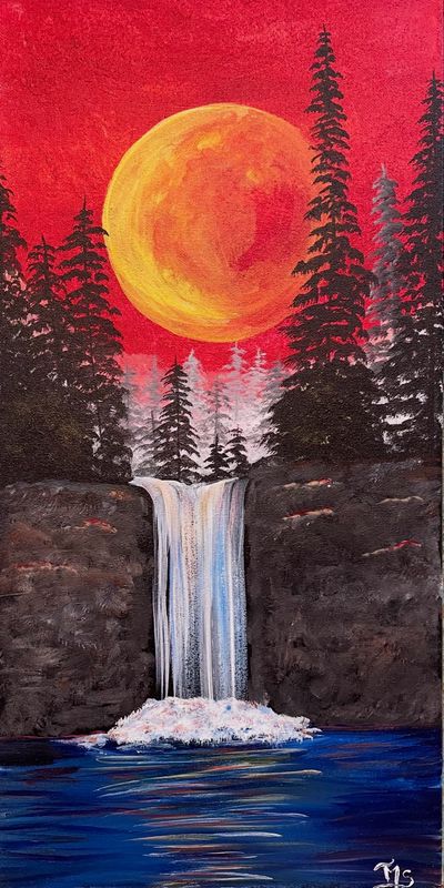 Waterfall Sunset Paint and Sip
