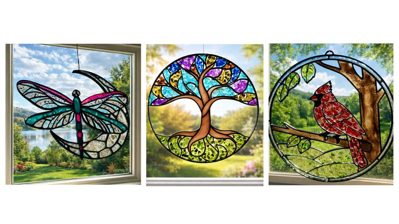 Tree of Life, Cardinal or Dragonfly Suncatcher Pour and Sip May 30th