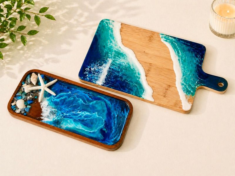 Beach Wave Resin Serving Boards and Trays May 19th