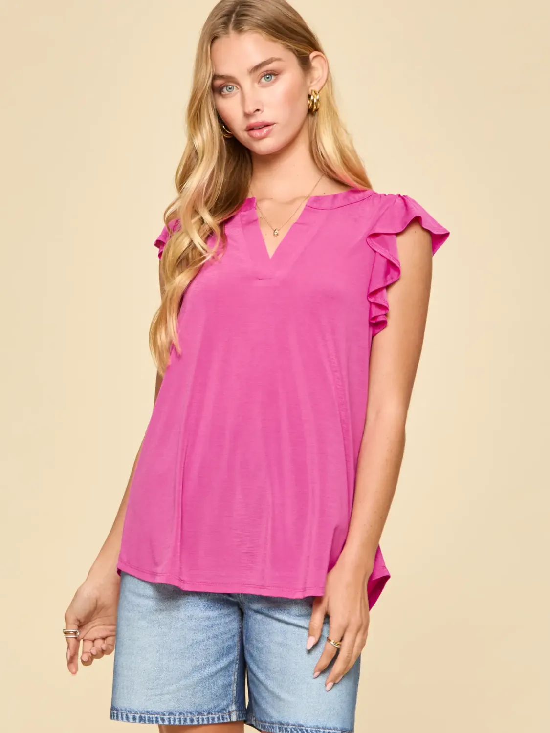 Lizzy Flutter Tank -  Pink