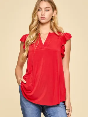 Lizzy Flutter Tank - Red Lizzy Flutter Tank - Red