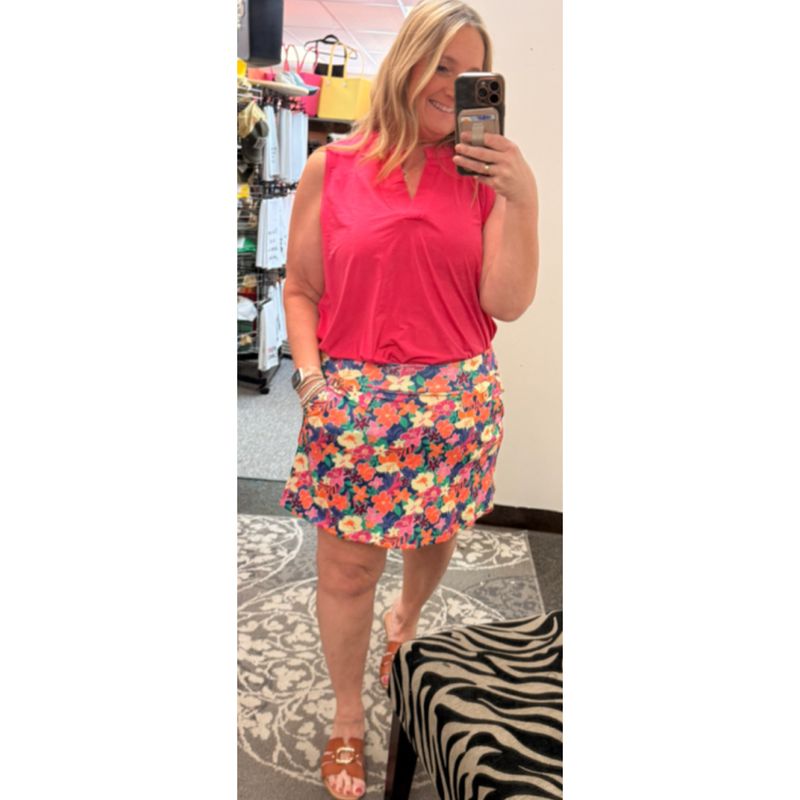 Sweet Escape Skort - Peachy Blue Floral