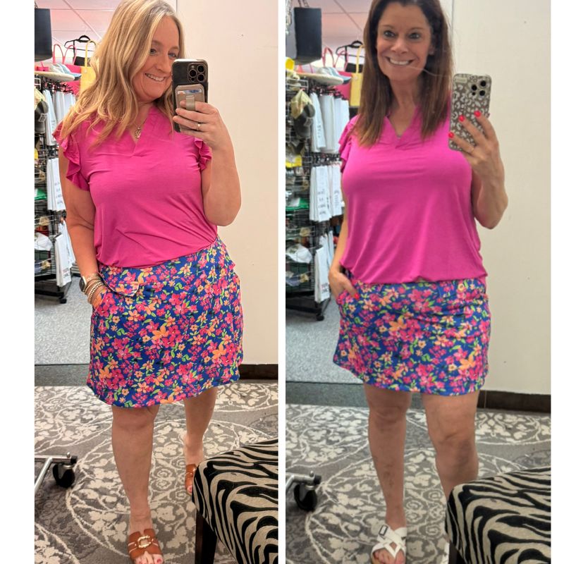 PLUS Sweet Escape Skort - Royal Floral