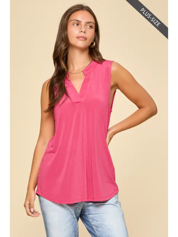 PLUS Easy Breeze Sleeveless Blouse - Pink
