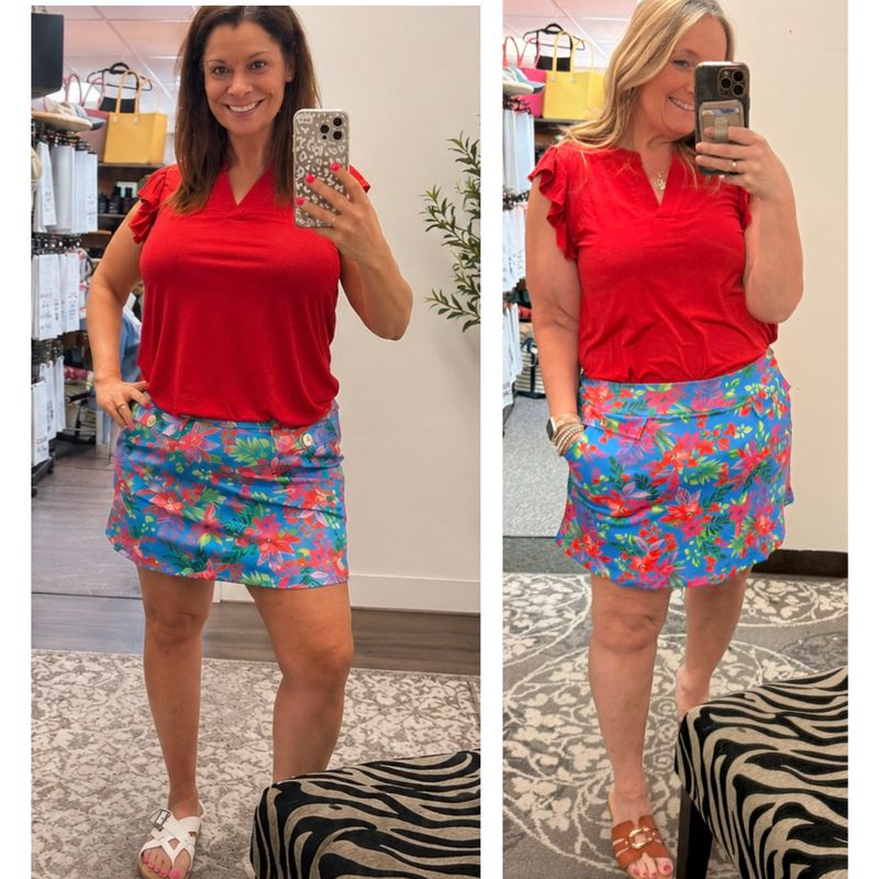 Sweet Escape Skort - Aqua Floral
