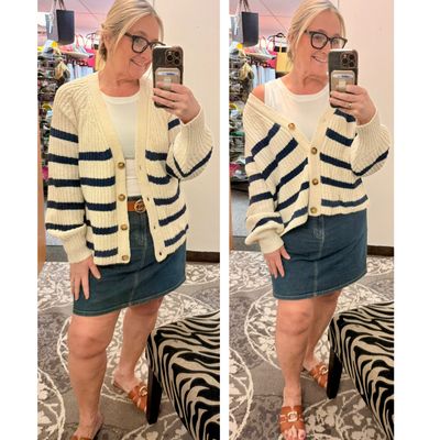 Coastal Stripe Knit Cardigan