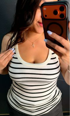 Striped Ribbed Scoop Neck Tank