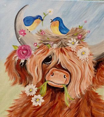 Blossom the Highland Cow Paint and Sip Blossom the Highland Cow Paint and Sip