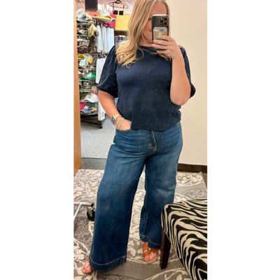 JUDY BLUE - Claudia Tummy Control Ankle Length Wide Leg Jeans