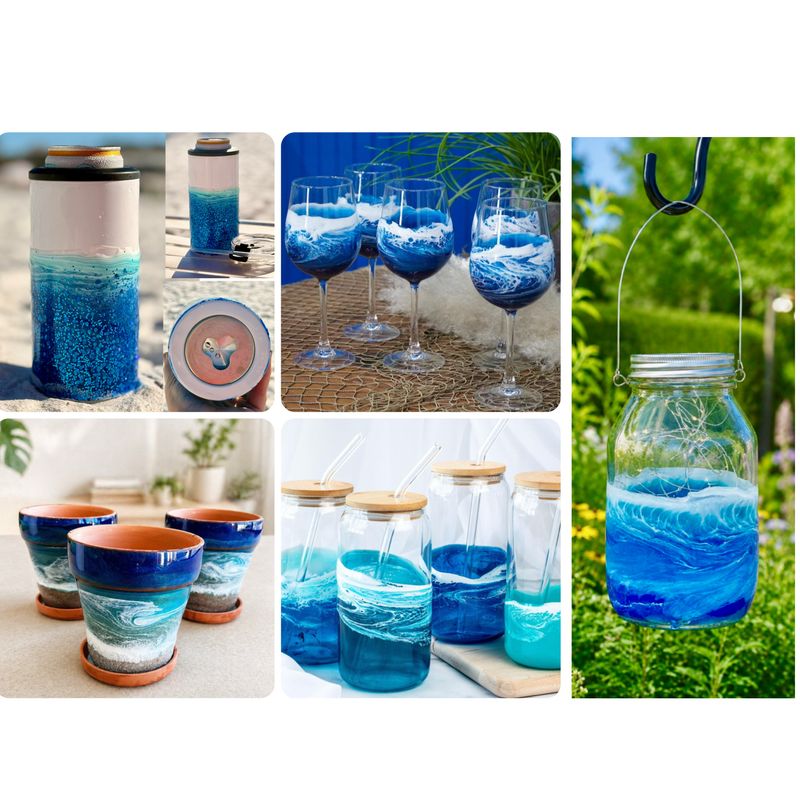 Spin Class! Beach Wave Resin Tumblers, Pots and Glassware July 8th