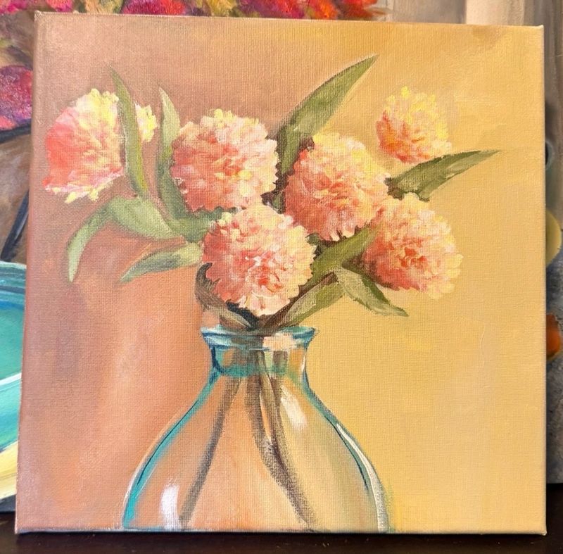 Peony Vase Paint and Sip