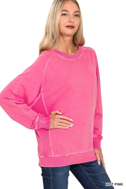 HOT PINK French Terry Sweatshirt