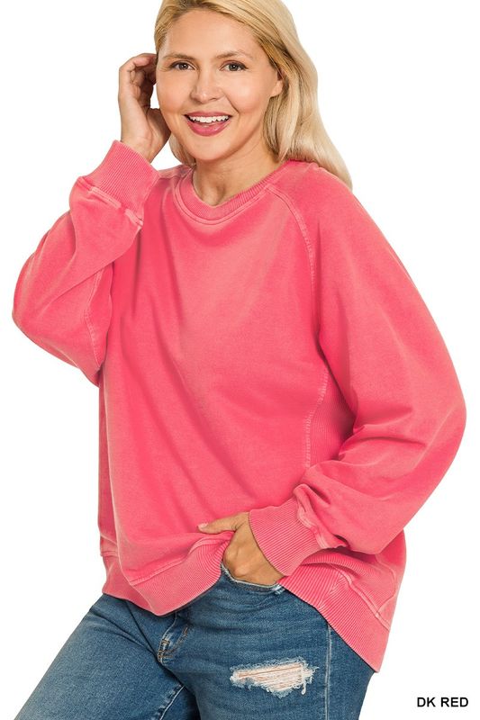 DARK RED Plus French Terry Sweatshirt