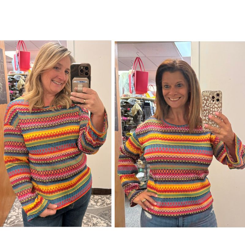 Color Me Happy Knit Bell Sleeve Top