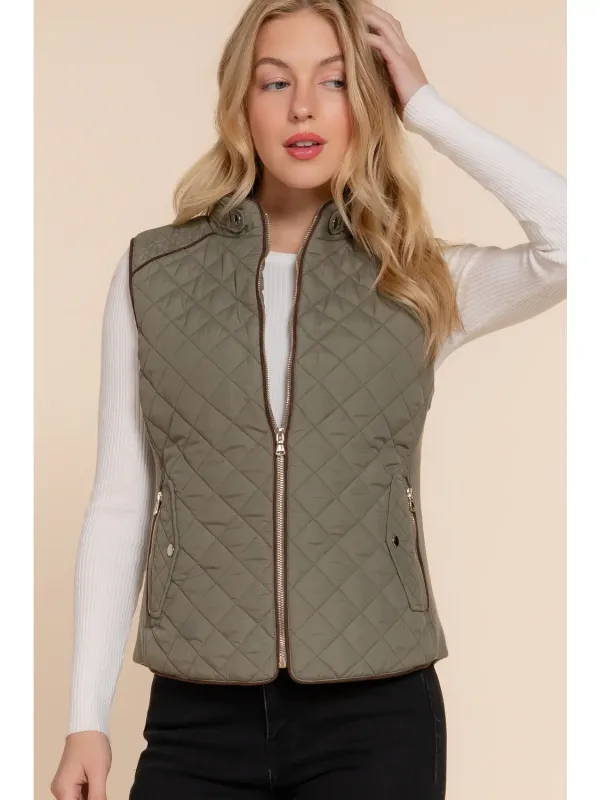 Olive Quilted Vest
