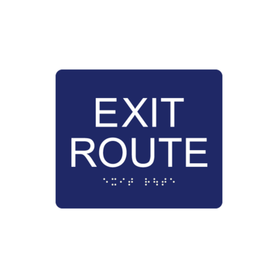 6&quot;x 5&quot; Exit Route Sign w/ Braille