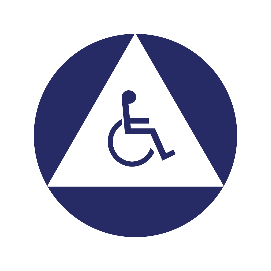 Unisex Geometric Door Symbol - for Light Colored Doors, Color: National Blue, Pictogram: Wheelchair Symbol