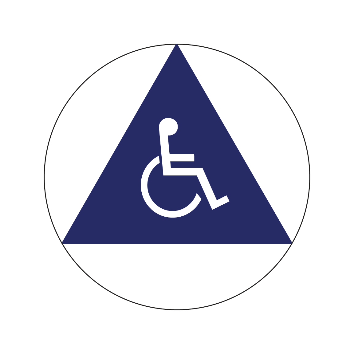 Unisex Geometric Door Symbol - for Dark Colored Doors, Color: National Blue, Pictogram: Wheelchair Symbol