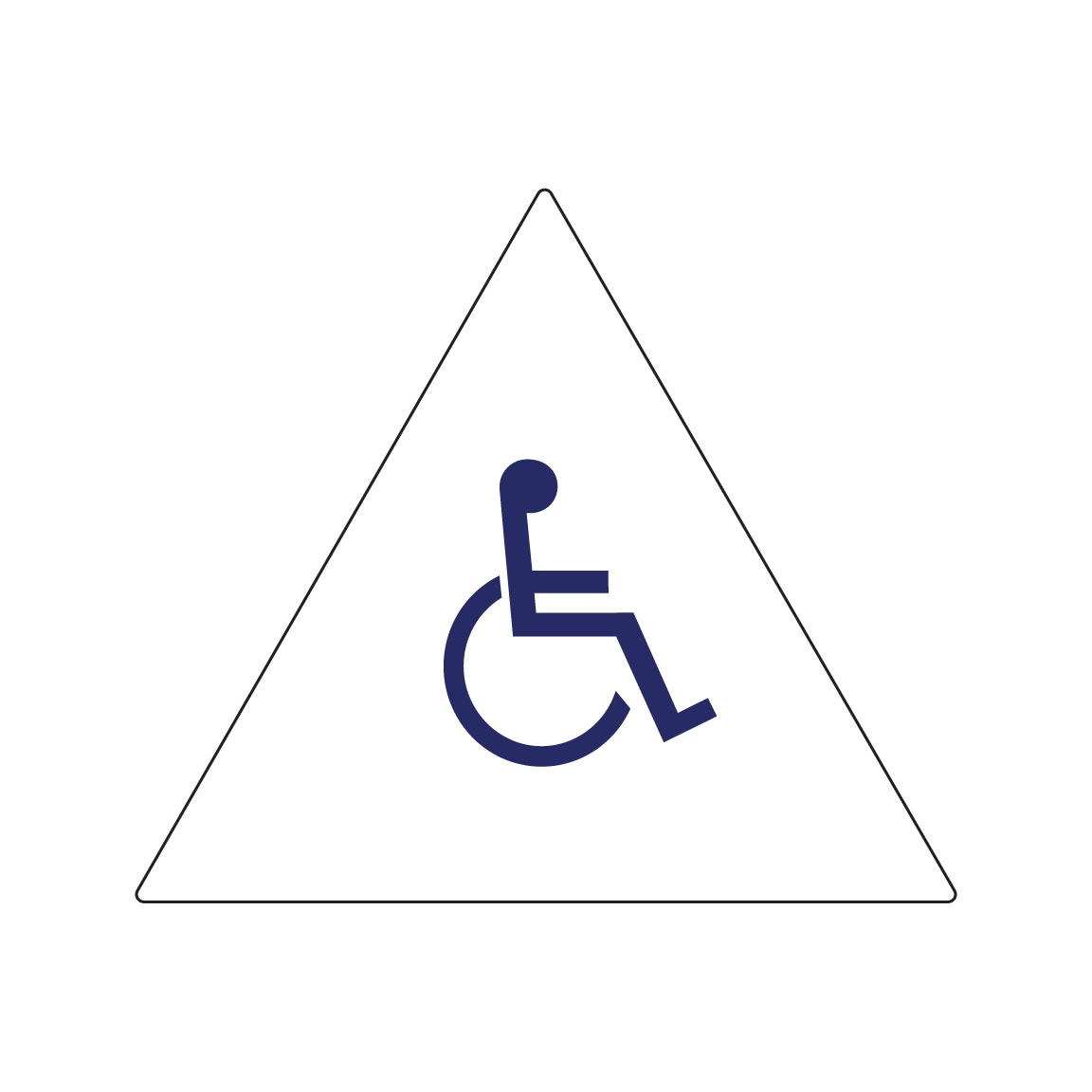 Male Geometric Door Symbol - for Dark Colored Doors, Color: National Blue, Pictogram: Wheelchair Symbol