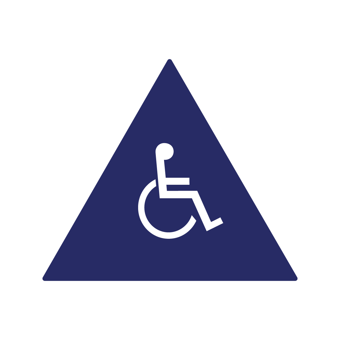 Male Geometric Door Symbol - for Light Colored Doors, Color: National Blue, Pictogram: Wheelchair Symbol