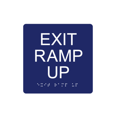 6&quot;x 6&quot; Exit Ramp Up Sign w/ Braille