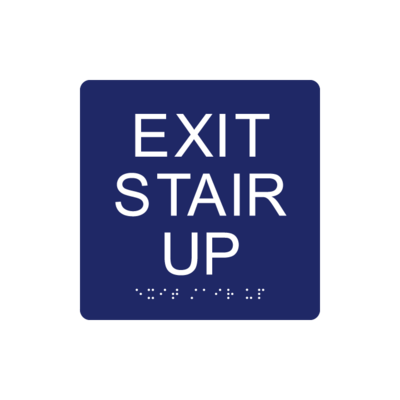6&quot;x 6&quot; Exit Stair Up Sign w/ Braille