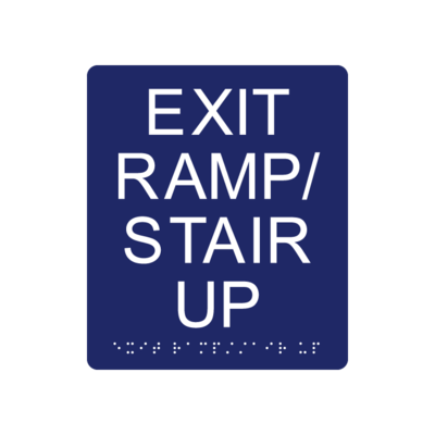 6&quot;x 8&quot; Exit Ramp/Stair Up Sign w/ Braille