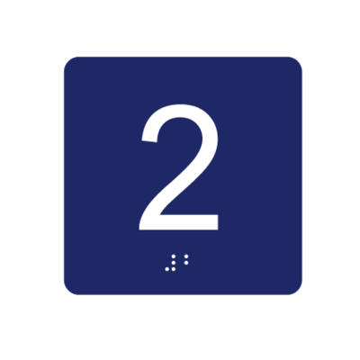 4&quot;x 4&quot; Second Floor ID w/ Braille