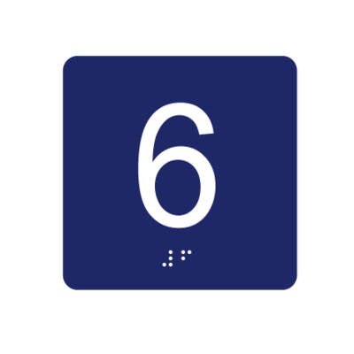 4&quot;x 4&quot; Sixth Floor ID w/ Braille