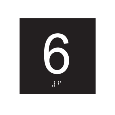 4&quot;x 4&quot; Sixth Floor Elevator ID w/ Braille (Set of Two)