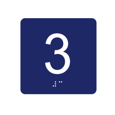 4&quot;x 4&quot; Third Floor ID w/ Braille