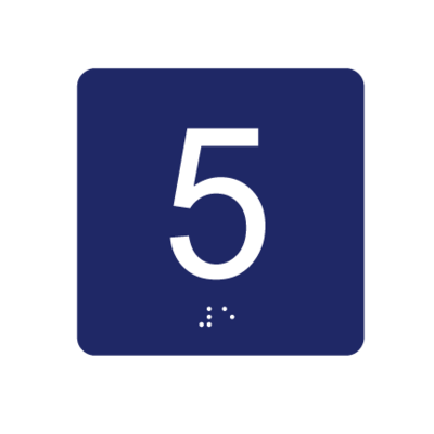 4&quot;x 4&quot; Fifth Floor ID w/ Braille
