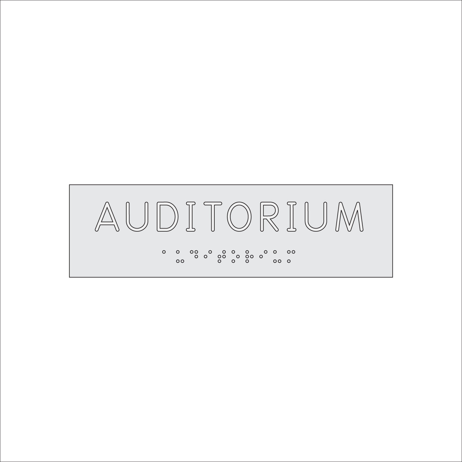 AUDITORIUM Sign with Braille (7&quot; x 2&quot;)