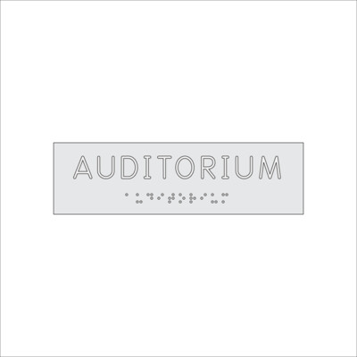 AUDITORIUM Sign with Braille (7&quot; x 2&quot;)