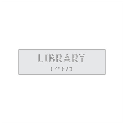 LIBRARY Sign with Braille (7&quot; x 2&quot;)