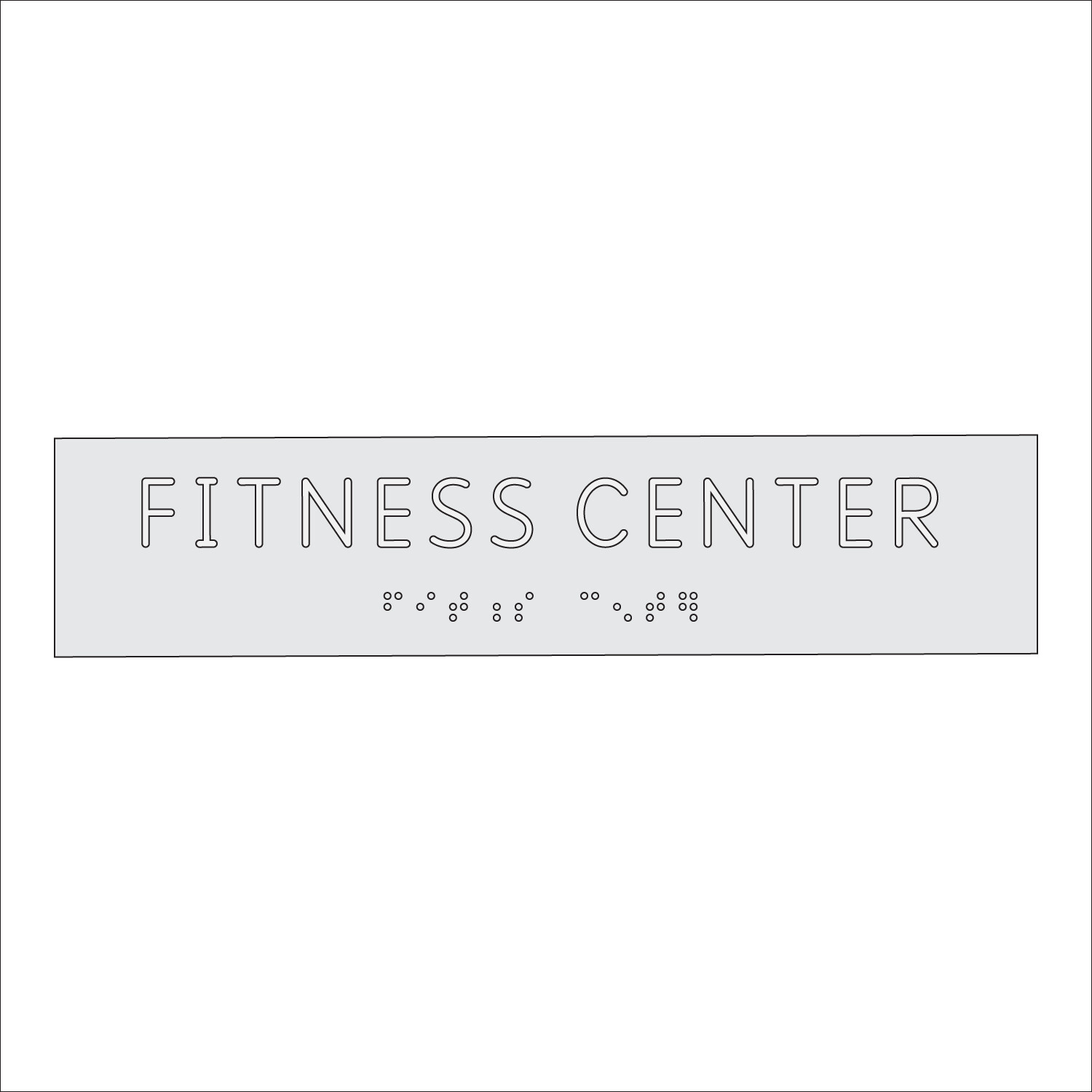 FITNESS CENTER Sign with Braille (9&quot; x 2&quot;)