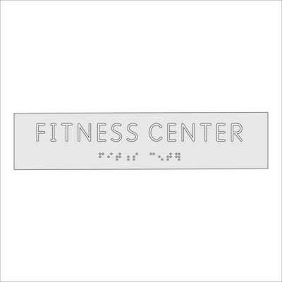 FITNESS CENTER Sign with Braille (9&quot; x 2&quot;)